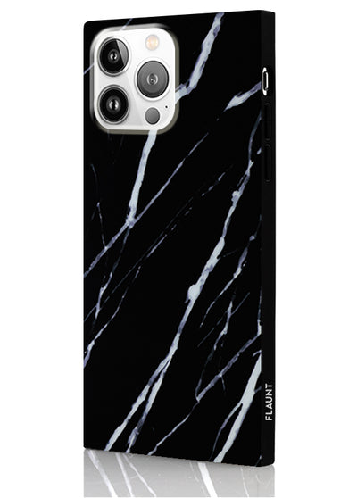 FLAUNT SQUARE Black Marble iPhone Case FLAUNT SQUARE Black Marble iPhone Case