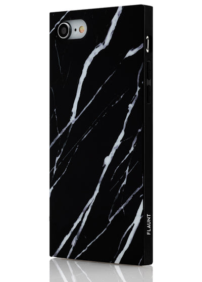 Black Marble Square Phone Case #iPhone 7/8/SE (2020)