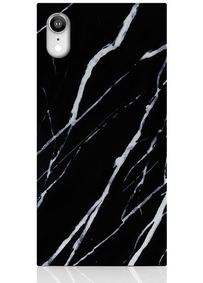 Black Marble Square iPhone Case #iPhone XR