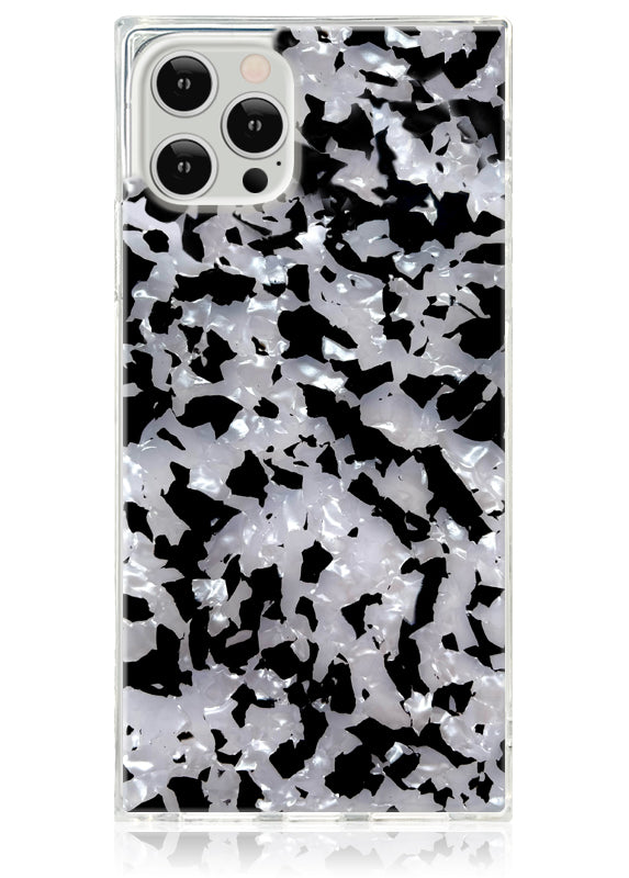 Funda para iPhone SQUARE® con diseño de carey en blanco y negro
