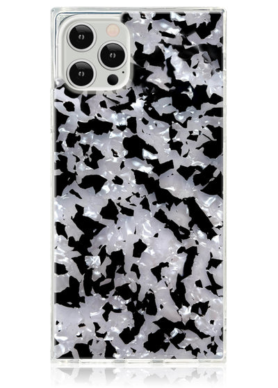 Black and White Shell Square iPhone Case #iPhone 12 / iPhone 12 Pro