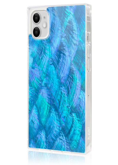 Blue Mother of Pearl Square iPhone Case #iPhone 11