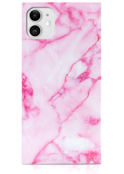 Pink Marble Square iPhone Case #iPhone 11