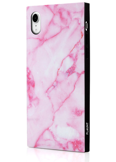 Pink Marble Square Phone Case #iPhone XR
