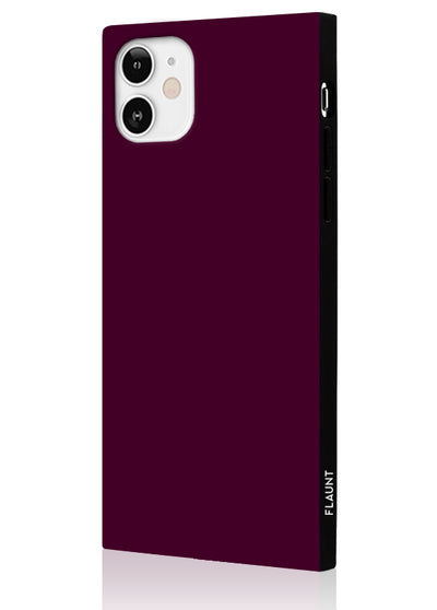 Burgundy Square iPhone Case #iPhone 12 Mini