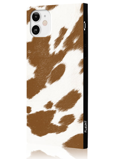 Tan Cow Square Phone Case #iPhone 12 Mini