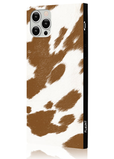 Tan Cow Square Phone Case #iPhone 12 / iPhone 12 Pro