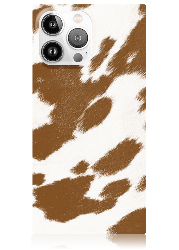 Tan Cow Square iPhone Case #iPhone 14 Pro