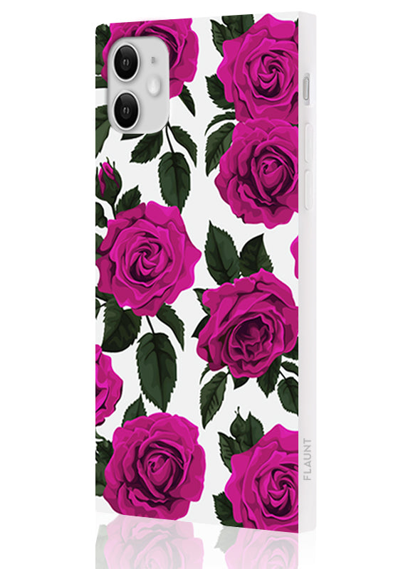 Fuchsia Rose Print iPhone Case The SQUARE® Case FLAUNT cases
