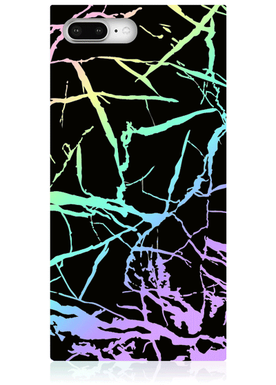 Holographic Black Marble Square iPhone Case #iPhone 7 Plus / iPhone 8 Plus