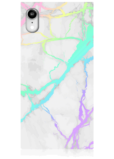 Holographic Marble Square iPhone Case #iPhone XR