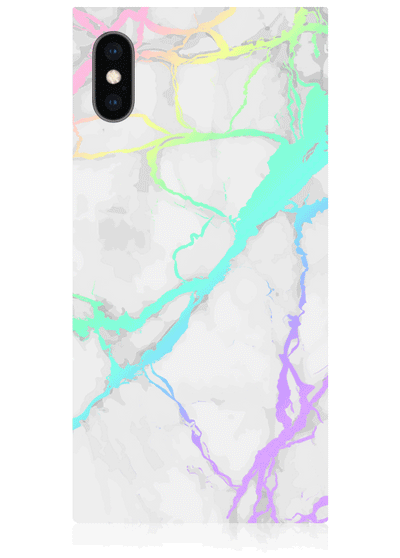 Holographic Marble Square iPhone Case #iPhone X / iPhone XS