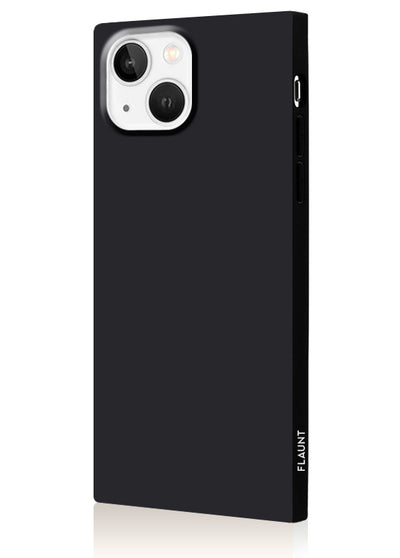 Matte Black Square iPhone Case #iPhone 14 Plus + MagSafe