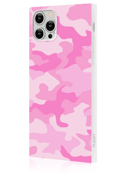 Matte Pink Camo Square iPhone Case #iPhone 12 Pro Max