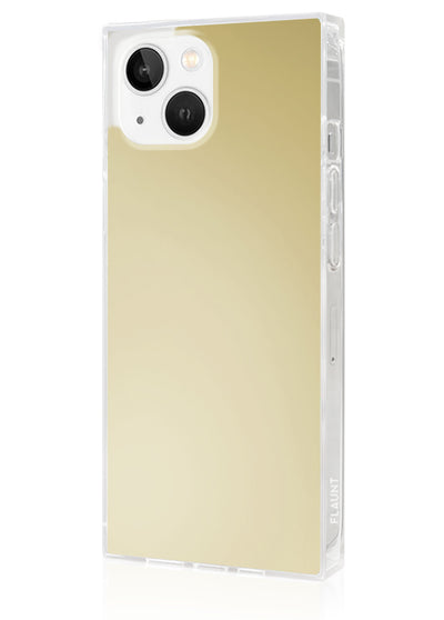 Metallic Gold Mirror Square iPhone Case #iPhone 14