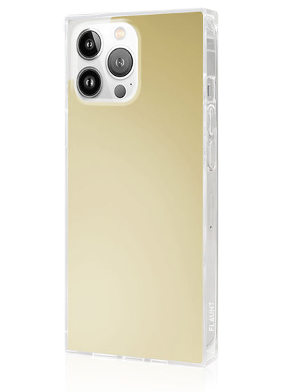 Metallic Gold Mirror Square iPhone Case #iPhone 14 Pro