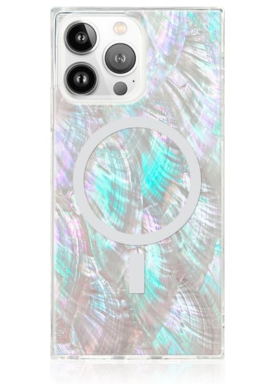 Mother of Pearl Square iPhone Case #iPhone 14 Pro Max + MagSafe