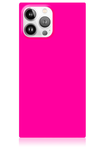 Neon Pink Square iPhone Case #iPhone 13 Pro Max + MagSafe
