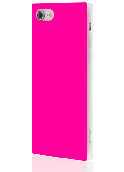 Neon Pink Square Phone Case #iPhone 7/8/SE (2020)