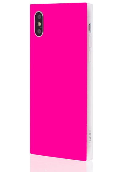 Neon Pink Square Phone Case #iPhone X / iPhone XS