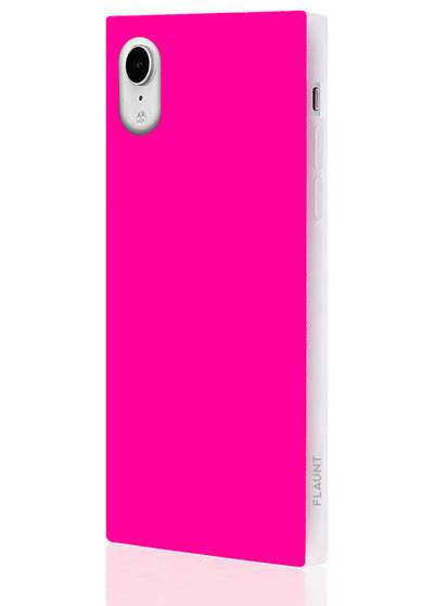 Neon Pink Square Phone Case #iPhone XR