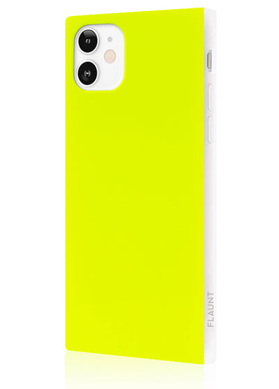 Neon Yellow Square Phone Case #iPhone 12 Mini