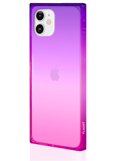 Ombre Pink and Purple Square Phone Case #iPhone 12 Mini