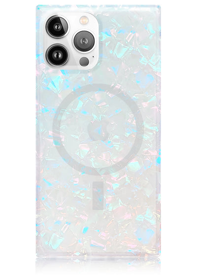 Opal Shell Square iPhone Case #iPhone 13 Pro Max + MagSafe