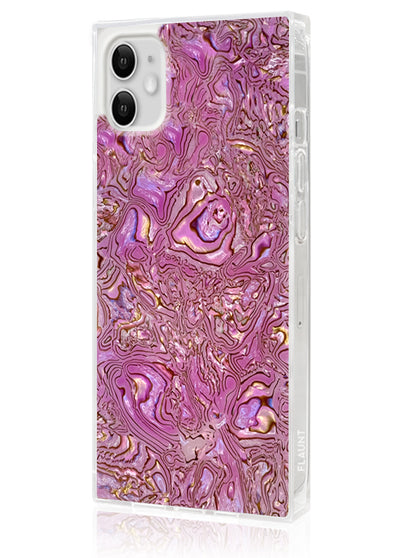 Pink Abalone Shell Square iPhone Case #iPhone 11