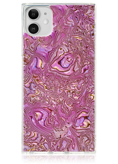 Pink Abalone Shell Square iPhone Case #iPhone 11