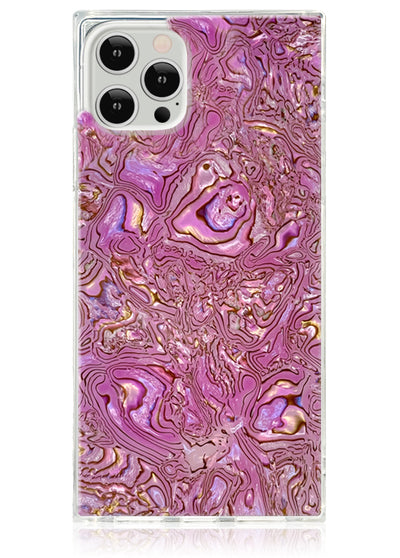 Pink Abalone Shell Square iPhone Case #iPhone 12 / iPhone 12 Pro