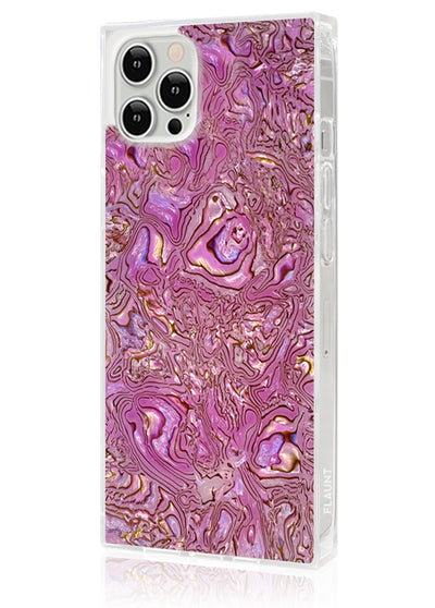 Pink Abalone Shell Square iPhone Case #iPhone 12 Pro Max