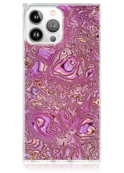 Pink Abalone Shell Square iPhone Case #iPhone 13 Pro