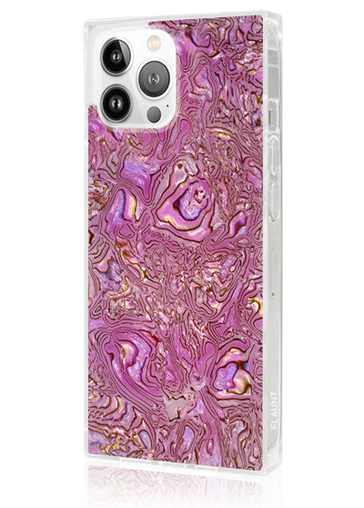 Pink Abalone Shell Square iPhone Case #iPhone 13 Pro Max