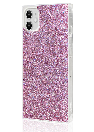 Pink Glitter Square iPhone Case #iPhone 11