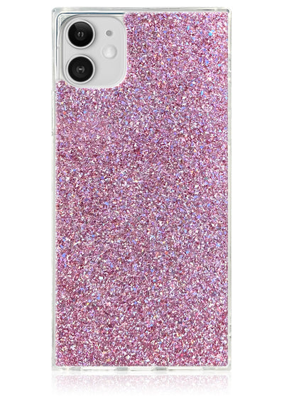 Pink Glitter Square iPhone Case #iPhone 11