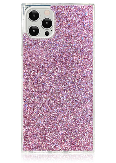 Pink Glitter Square iPhone Case #iPhone 12 / iPhone 12 Pro
