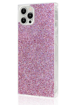 Pink Glitter Square iPhone Case #iPhone 12 Pro Max