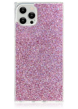 Pink Glitter Square iPhone Case #iPhone 12 Pro Max
