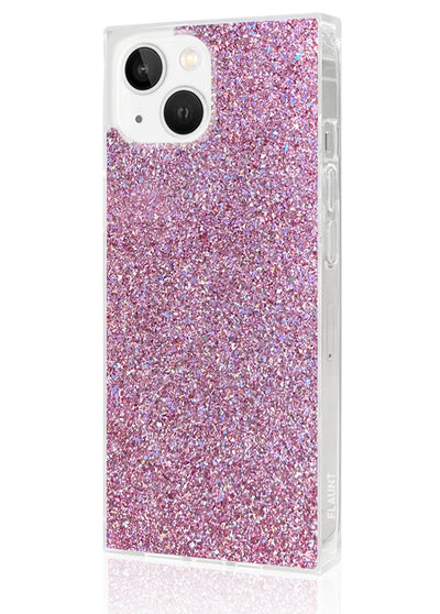 Pink Glitter Square iPhone Case #iPhone 14
