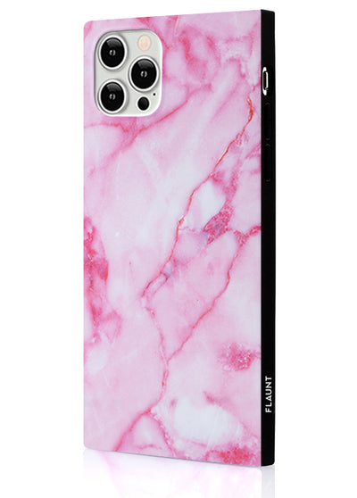 Pink Marble Square Phone Case #iPhone 12 / iPhone 12 Pro