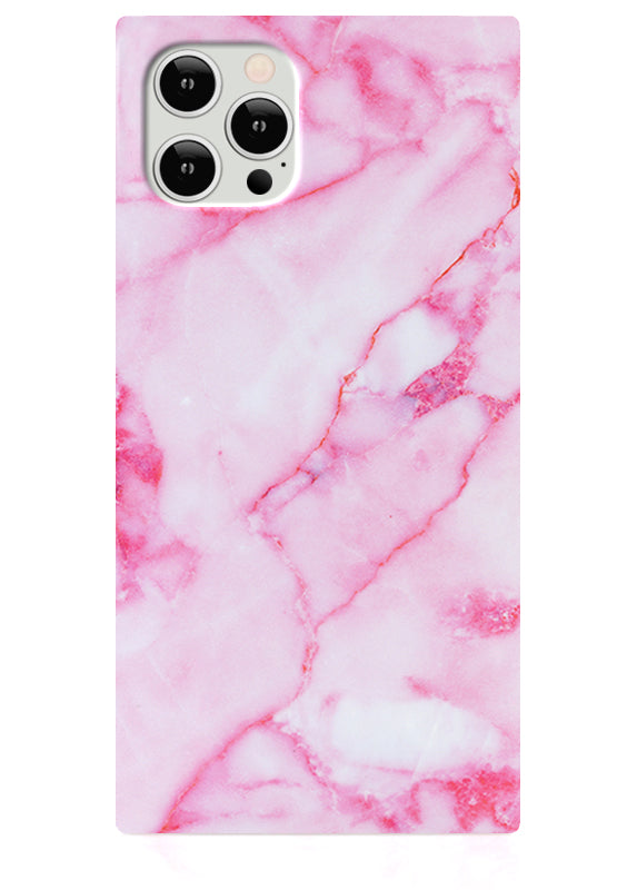 Pink Marble Square Iphone Case Flaunt Cases