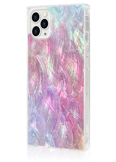 Pink Mother of Pearl Square iPhone Case #iPhone 11 Pro