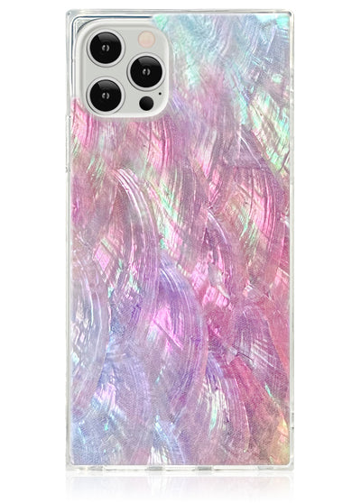 Pink Mother of Pearl Square iPhone Case #iPhone 12 / iPhone 12 Pro