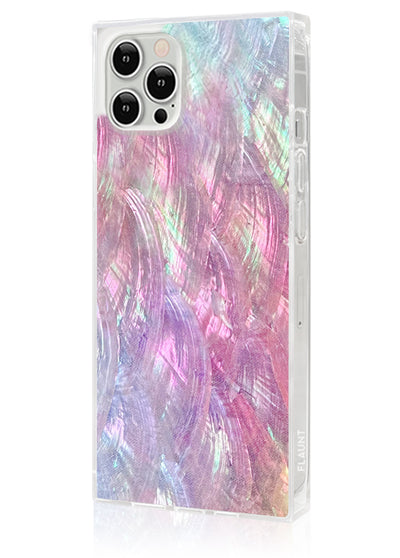 Pink Mother of Pearl Square iPhone Case #iPhone 12 Pro Max
