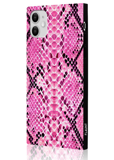 Pink Python Square Phone Case #iPhone 11