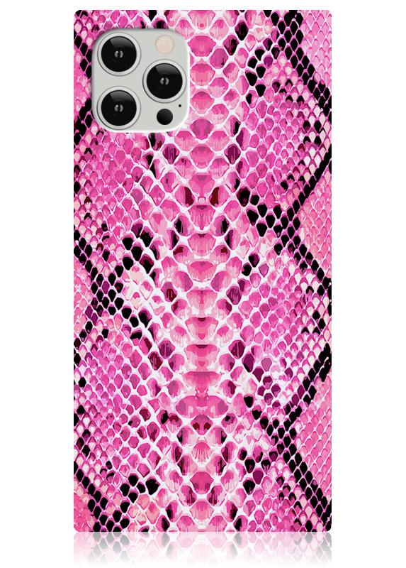 Pink Python Square iPhone Case #iPhone 12 / iPhone 12 Pro