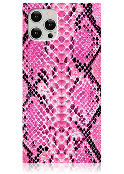 Pink Python Square iPhone Case #iPhone 12 / iPhone 12 Pro