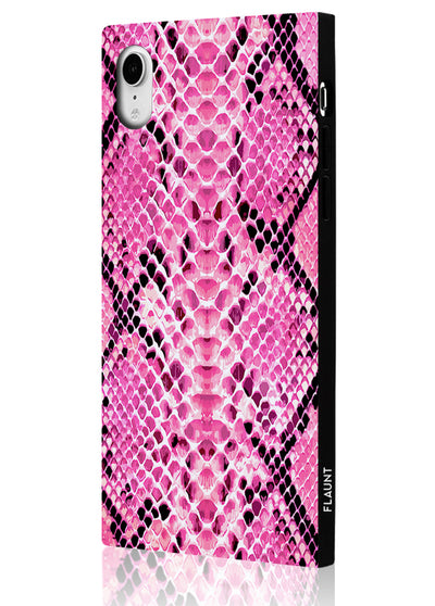 Pink Python Square Phone Case #iPhone XR