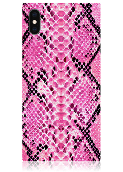 Pink Python Square iPhone Case #iPhone XS Max